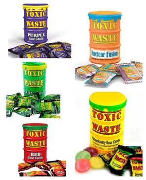 Taste Them All - Toxic Waste Supersure Sukkertøy - Fem Smaker - Pakketilbud