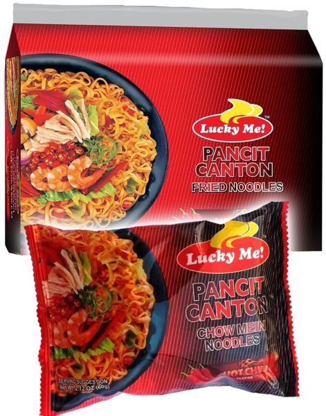 24 stk Lucky Me Spicy Pancit Canton Instant Noodles - Hel Eske 1,44 kg (Thailand)