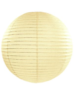 Kremfarget Papirlanterne / Papirlykt 20 cm