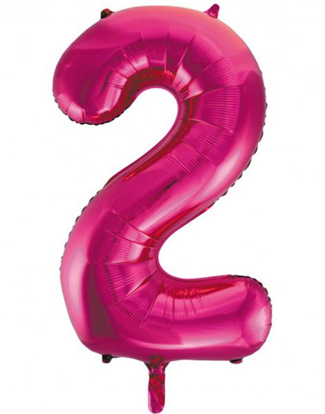 Tallet 2 - Rosa JUMBO Folieballong 86 cm
