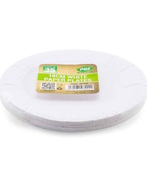 35 stk Små Hvite Naturvennlige Papptallerkener 18 cm