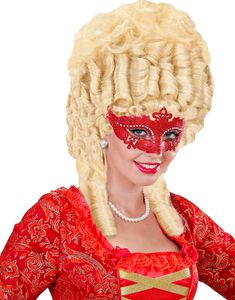 Rød Venice Øyemaske med Glitter
