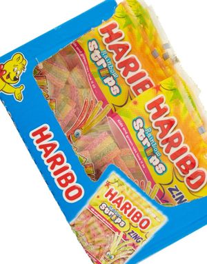 12 stk Haribo Rainbow Strips av 130 gram - Hel Eske 1,56 kg