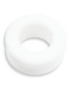 Hvit Piercing Tunnel i Silikon med Bred Kant