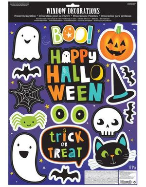 17 stk Happy Halloween Klistremerker til Vindu