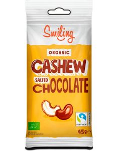 Smiling Cashewnøtter med Salt Sjokoladetrekk 45 gram