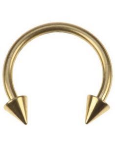 Rund Gullfarget Øyenbrynspiercing med Spike Kuler - 1,2 x 10 mm