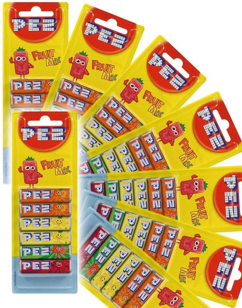 18 stk 6 Pakninger Pez Fruity Mix Refills - Hel Eske