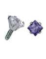 Dermal Anchor Kule med Firkantet Lilla Sten - Strl 3 mm kule med 1,2 mm gjenger