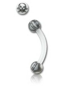 Skull White - 1.2 x 8 mm Øyenbrynspiercing