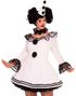 Pierrot Clown Kostyme til Dame - 3XL/4XL