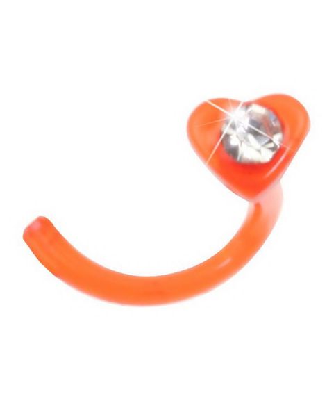 Heart With Twist - Rød Nesepiercing