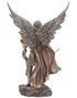 Stor Bronsefarget Erkeengel Gabriel Figur 33,5 cm