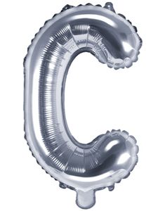 Bokstaven C - Sølvfarget 35 cm Folieballong