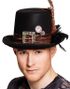 Stilig Svart Steampunk Flosshatt med Dekor