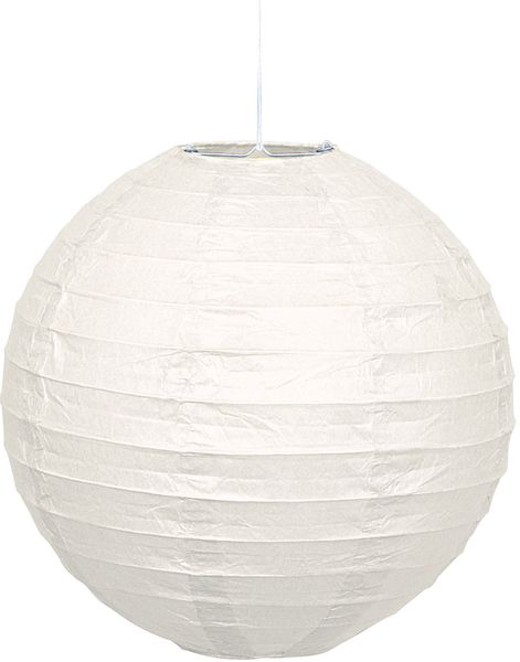 Hvit Papirlanterne / Papirlykt 25 cm