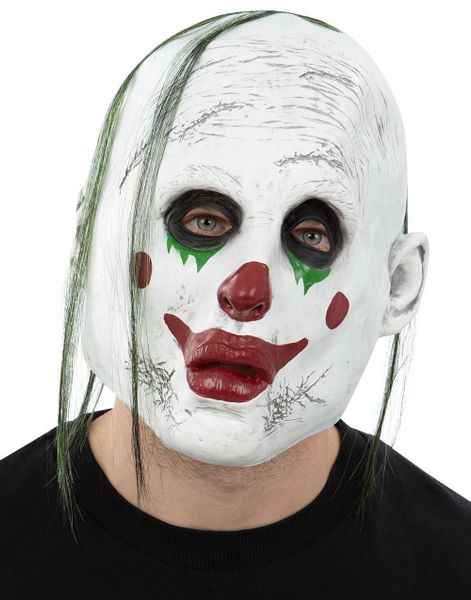 Trist Klovn - Latex Maske med Hår