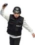 SWAT Police Kostymesett med Hjelm, Batong, Skjold og Granat med Lyd