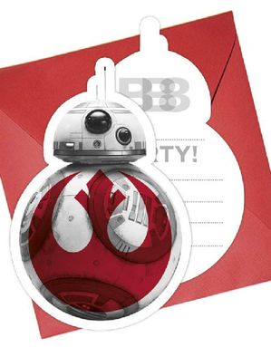 6 stk Invitasjoner - Star Wars The Last Jedi