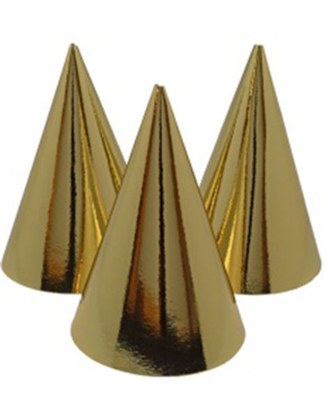 6 stk Gullfargede Partyhatter