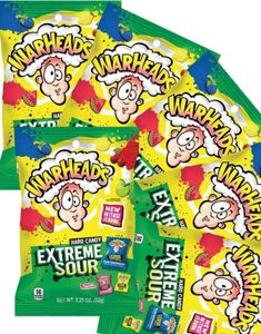 12 stk Warheads Extreme Sour Hard Candy - Kjempesure Sukkertøy med Forskjellige Fruktsmaker - Hel Eske 336 gram (USA Import)