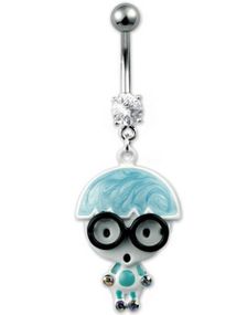 Cutie Nerd Navlepiercing - Blå