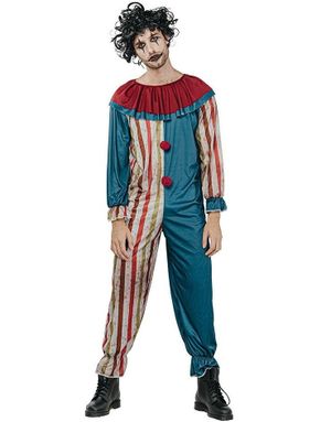 Stripete Vintage Klovn Jumpsuit til Mann - Onesize