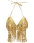 Paljettopp med Frynser i Gull - Onesize