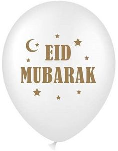 6 stk Eid Mubarak Ballonger 30 cm