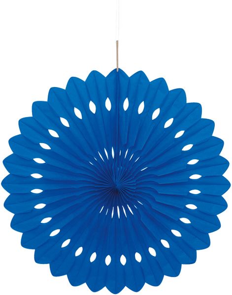 Royal Blå Dekorvifte av Silkepapir 40 cm