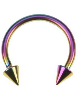 Rund Multifarget Øyenbrynspiercing med Spike Kuler - 1,6 x 10 mm