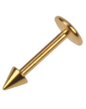 Gullfarget Labret med Spike 1.2 x 8 mm