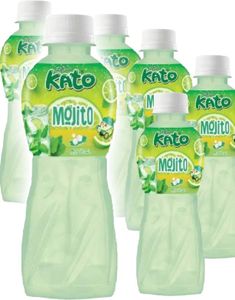 6 stk Kato Fruit Juice Nata De Coco Mojito - Juice med Mojitosmak og Kokosgelebiter - Hel Pakke 6x320 ml (Thailand)