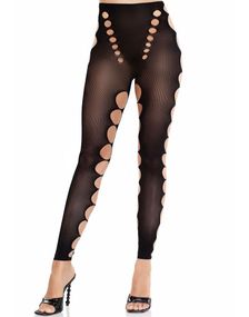 Sømløse ugjennomsiktige tights med cut-outs – svart