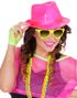 Neon Rosa Fedorahatt med Paljetter
