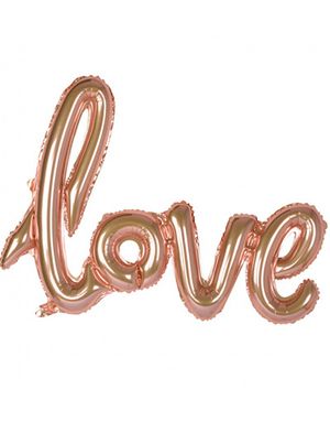 Love I Ett Ord - Rose Gullfarget Folieballong 119 cm