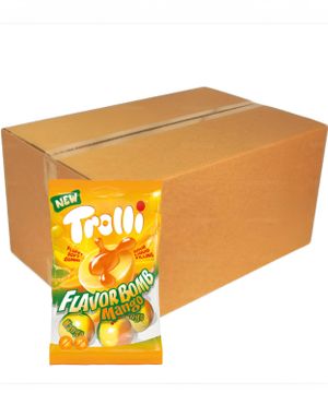 21 stk Trolli Flavor Bomb Mango - Geleballer med Surt Flytende Fyll - Hel Eske 1,57 kg