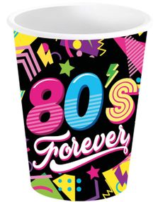 6 stk Pappkrus 80s Forever 240 ml 