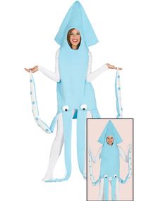 Lys Blått Blekksprutkostyme Unisex