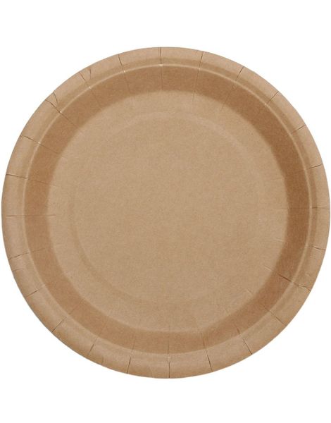 10 stk Miljøvennlige Kompostbare Kraft Papptallerkener 22 cm