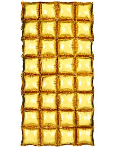 Gullfarget Waffle Folie Ballong for Backdrop/Bakgrunn 55 cm x 110 cm