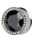 Piercing Plugg med Svart Diamant Rammet med Hvite Stener