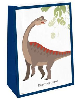 4 stk Happy Dinosaur Godteposer med Klistremerker i Papir