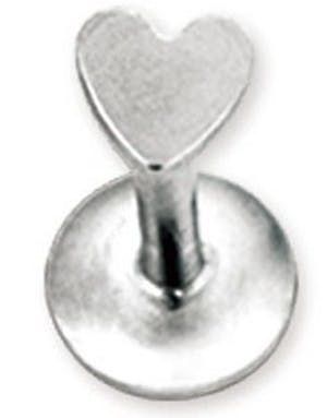 Labret med Hjerteformet Kule - 1.2 x 8 mm