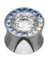 Shade Blue Circle - Piercing Plugg med Hvite og Blå Stener