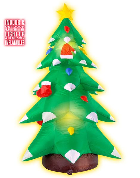 Stort Oppblåsbart Juletre med LED-Lys 183 cm