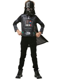 Lisensiert Darth Vader Kostymeskjorte, Maske og Kappe til Barn - 4-7 ÅR
