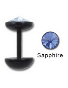 Blue Diamond - Svart Fake Piercing