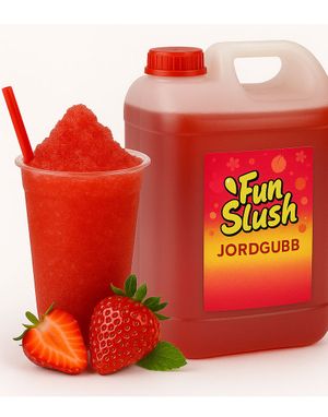5 liter Jordbær Slush-Konsentrat - 30 liter Ferdig Popz Fun Slush