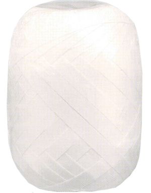 20 meter Hvitt Ballongbånd / Gavebånd - 5 mm Bred